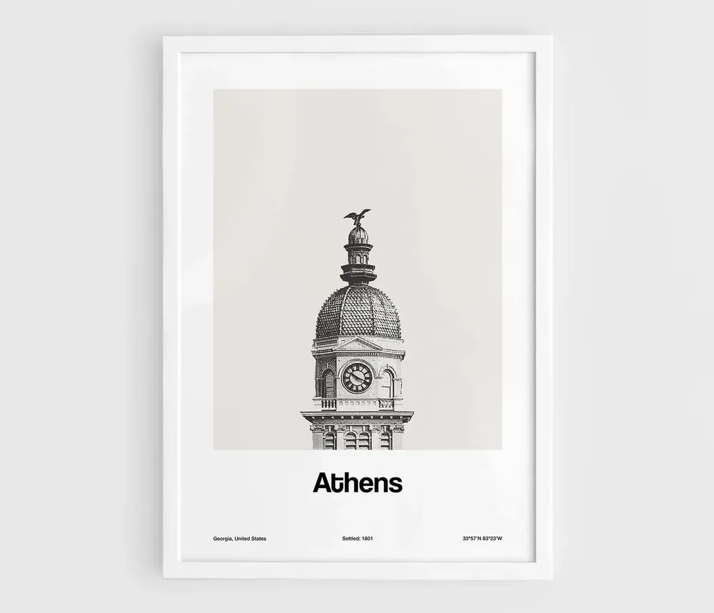 Athens GA City Hall Minimalist Art Print