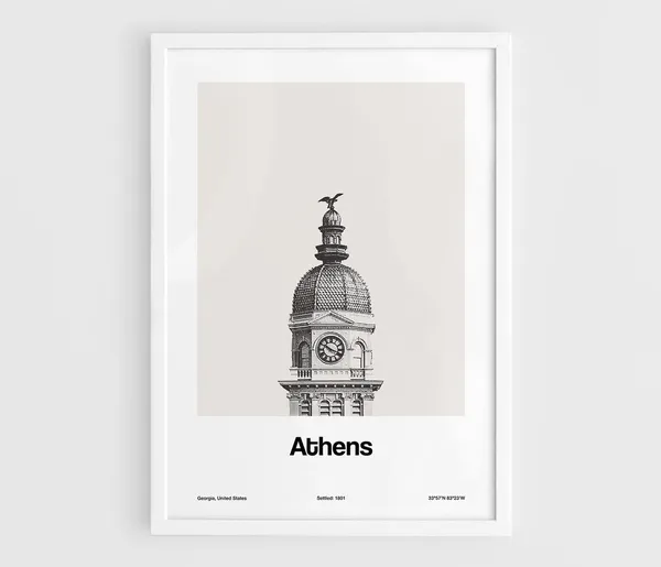 Athens GA City Hall Minimalist Art Print
