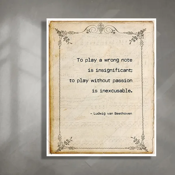 Beethoven Inspirational Quote Office Art Print