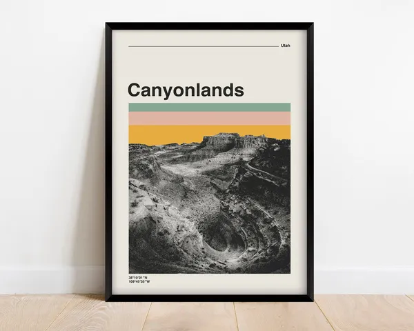 Canyonlands National Park Retro Travel Poster
