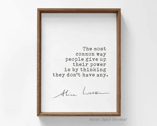 Alice Walker Feminist Quote, Typography Art Print