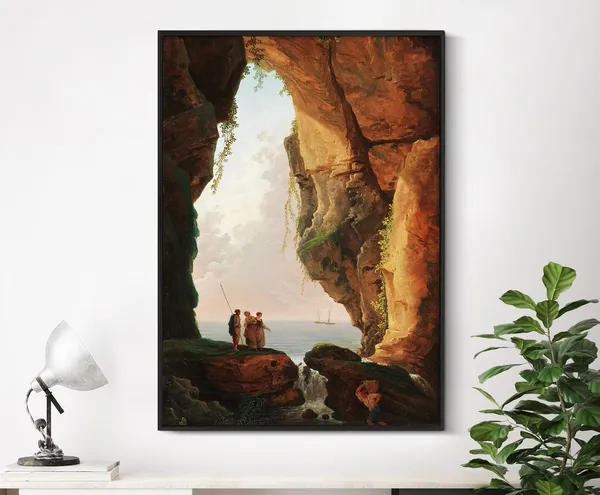 Hubert Robert The Mouth Of A Cave, Vintage Art Print
