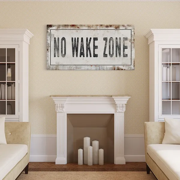 No Wake Zone Rustic Lakehouse Sign Art Print