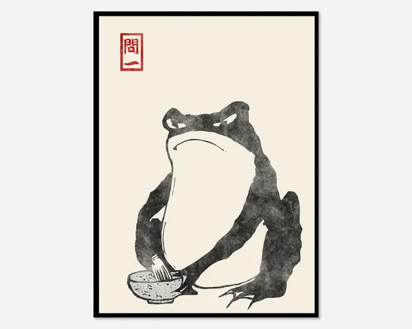 Matsumoto Hoji Frog Woodblock Art Print