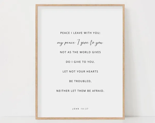 John 14:27 Peace I Leave With You, Scripture Print