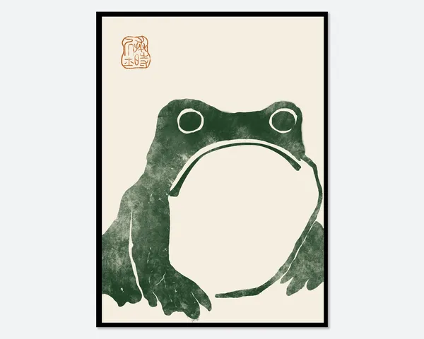 Japanese Frog Matsumoto Hoji Toad Woodblock Art Print
