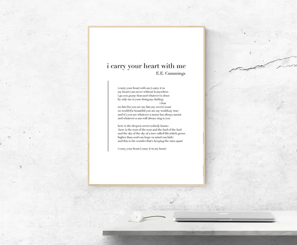 I Carry Your Heart With Me Poetry Art Print