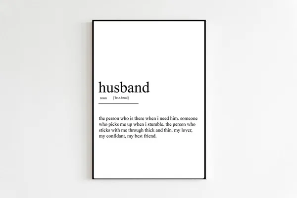 Husband Definition Romantic Anniversary Art Print