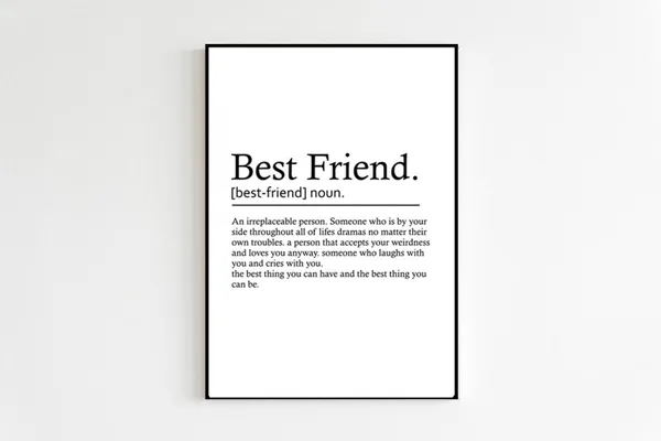 Best Friend Definition Quote, Funny Friend Art Print