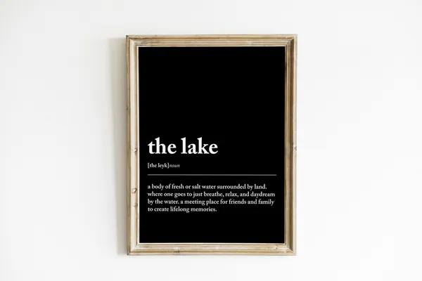 Lake Definition Print, Lake House Decor Art Print