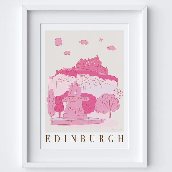 Edinburgh Scotland Skyline Cityscape Travel Poster