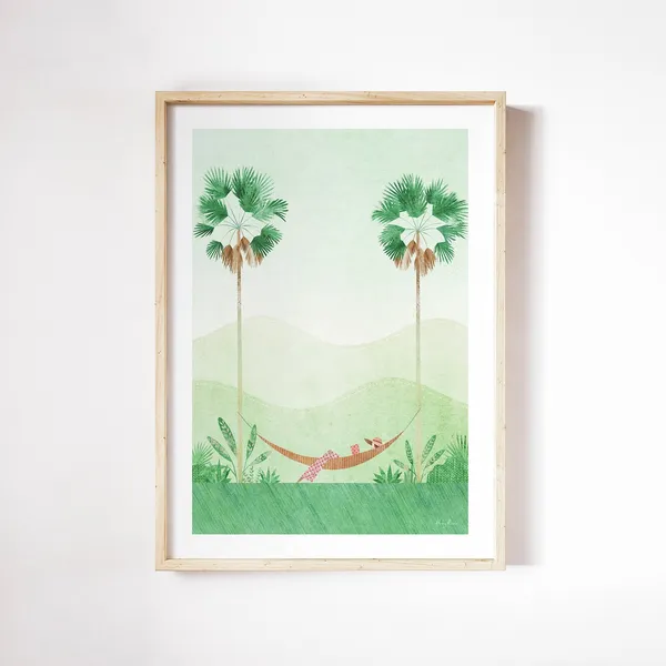 Tropical Girl Reading Art Print, Henry Rivers