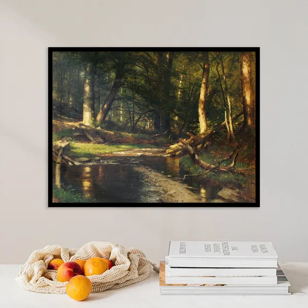 Worthington Whittredge The Brook In Woods Art Print