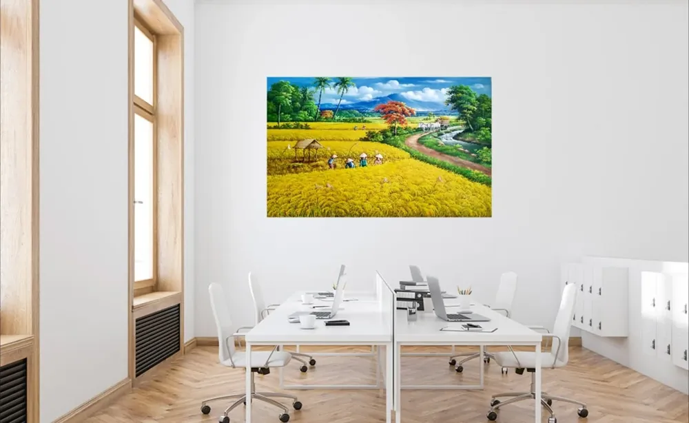 Rice Harvest - Realistic Painting - Image 2