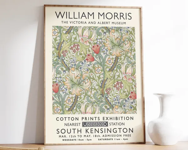 William Morris Vintage Floral Exhibition Poster