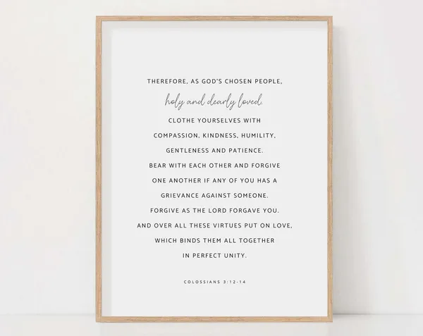 Colossians 3:12-14 Scripture Art Print, Compassion
