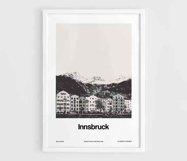 Innsbruck Austria Minimalist Travel Poster Print