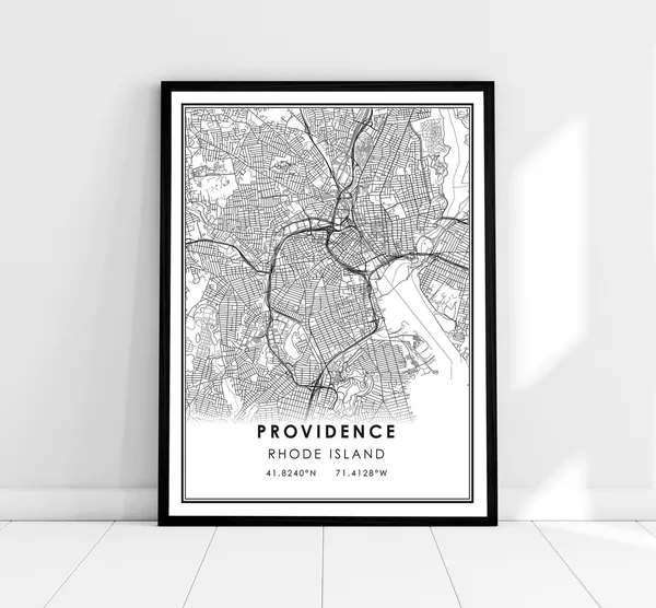Providence Map Art Print, Rhode Island City
