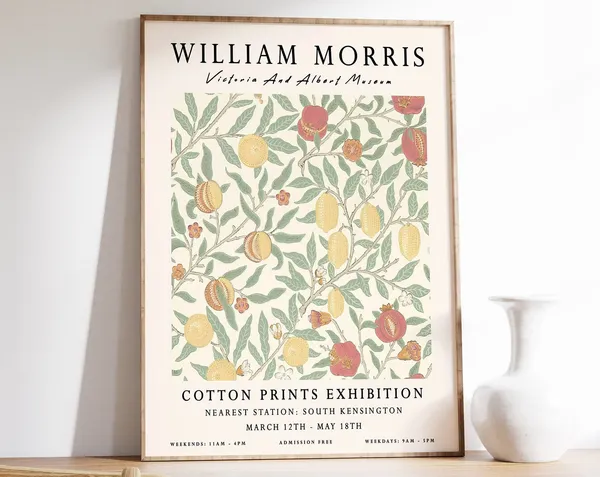 William Morris Exhibition Print, Vintage Floral Decor
