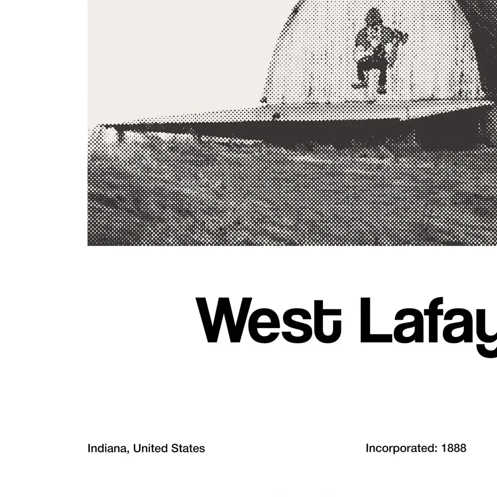 West Lafayette, Indiana Minimalist Custom City Art Print - Image 3