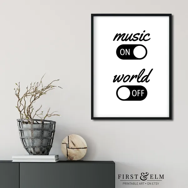 Music On World Off Audiophile Music Lover Art Print