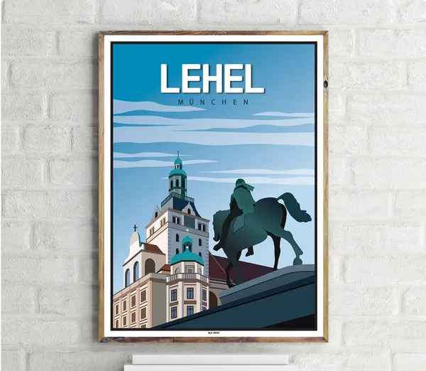 Mnchen Lehel Vintage Travel Poster Art Print
