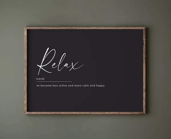 Relax Definition Art Print, Beauty Salon Decor