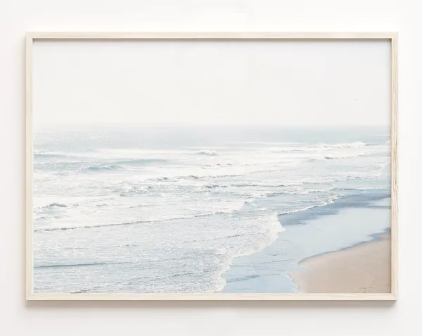 Pastel Beach Ocean Waves Coastal Art Print