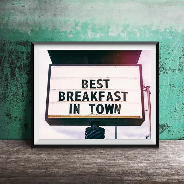 Best Breakfast In Town Photography Print, Modern Kitchen Decor