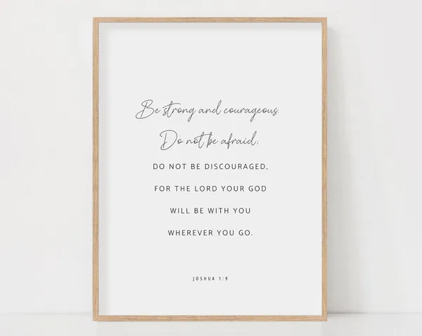 Joshua 1:9 Minimal Christian Scripture Wall Art Print