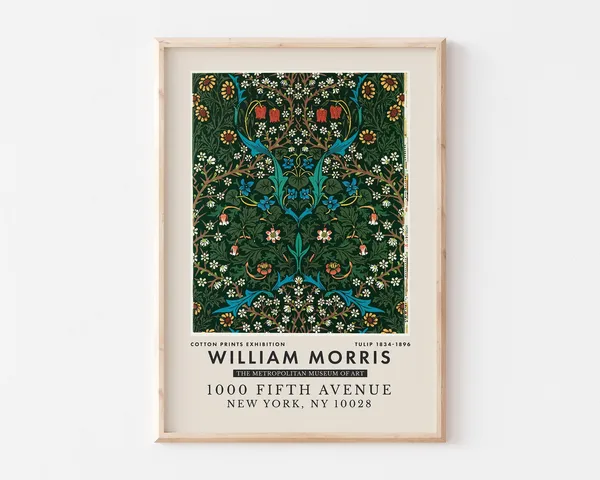 William Morris Exhibition Poster, Botanical Tulips