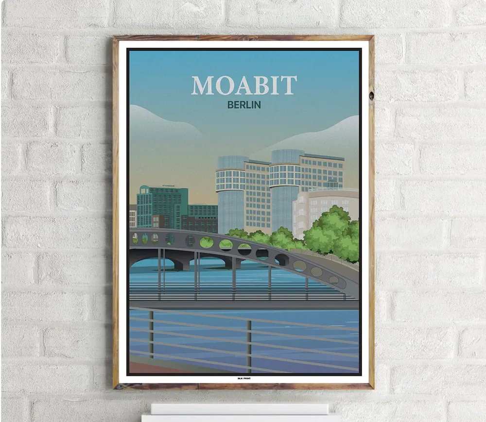 Moabit Spreebogen 2 Vintage Travel Poster
