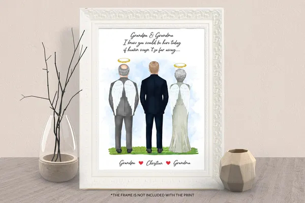 Parents Of The Groom Memorial Art Print, Wedding Remembrance