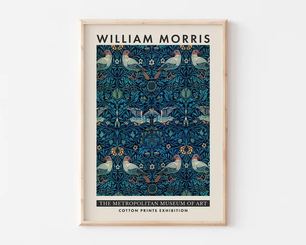 William Morris Exhibition Poster, Art Nouveau Floral Print
