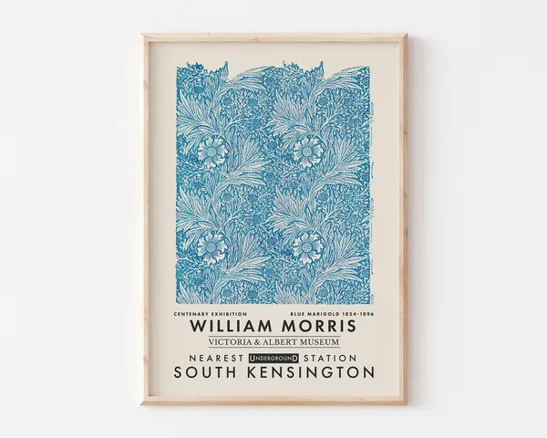 William Morris Botanical Exhibition Poster, Art Nouveau