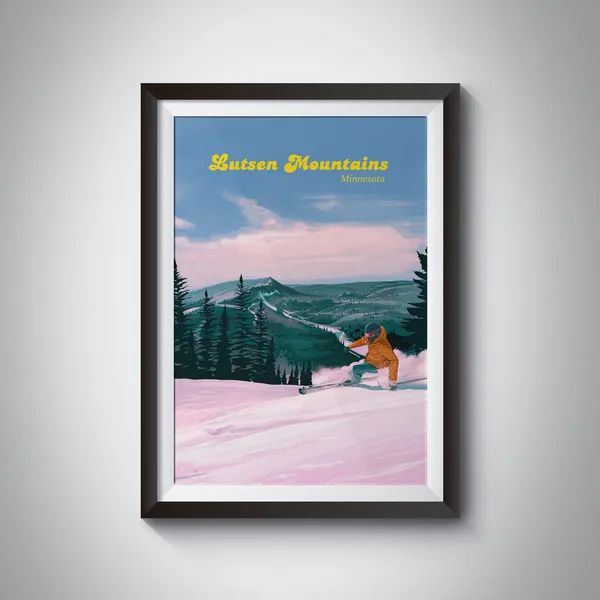 Lutsen Mountains Vintage Travel Poster, Minnesota