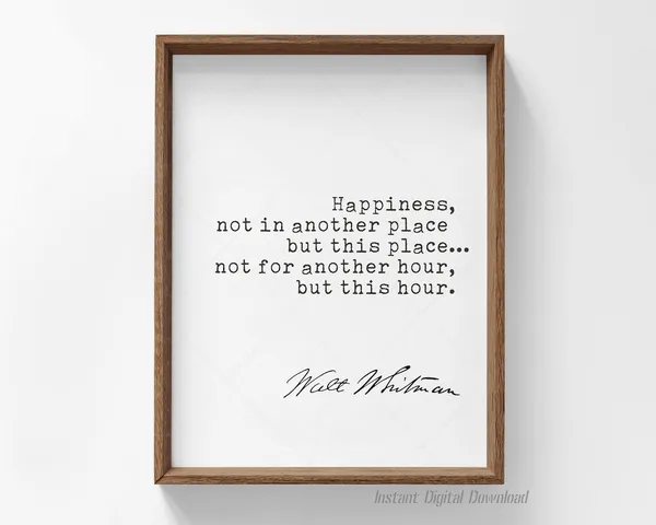 Walt Whitman Quote Art Print, Book Lovers Gift