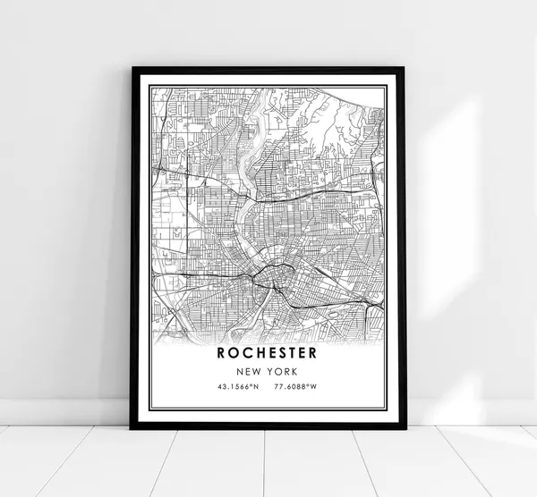 Rochester Map Print Poster, New York City