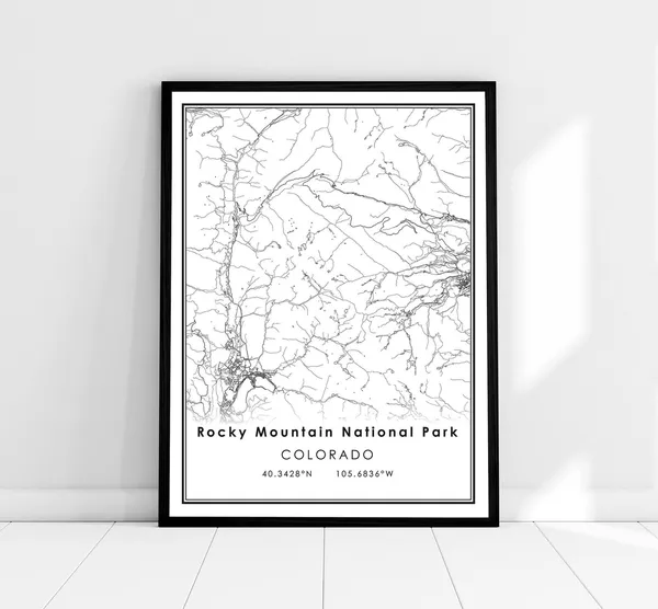 Rocky Mountain National Park Map Poster, Colorado