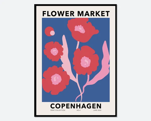 Copenhagen Flower Market Botanical Art Print