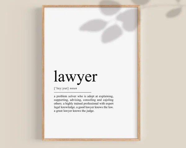 Lawyer Definition Art Print, Office Decor