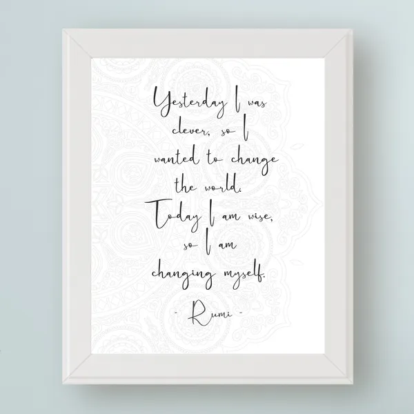 Rumi Inspirational Quote Art Print, Graduation Gift
