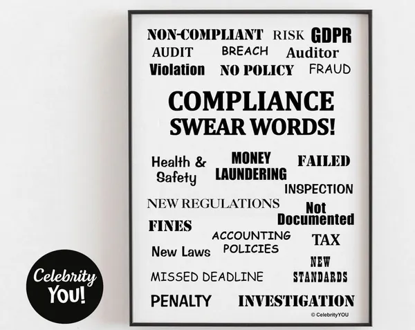 Compliance Swear Words Funny Office Decor Poster