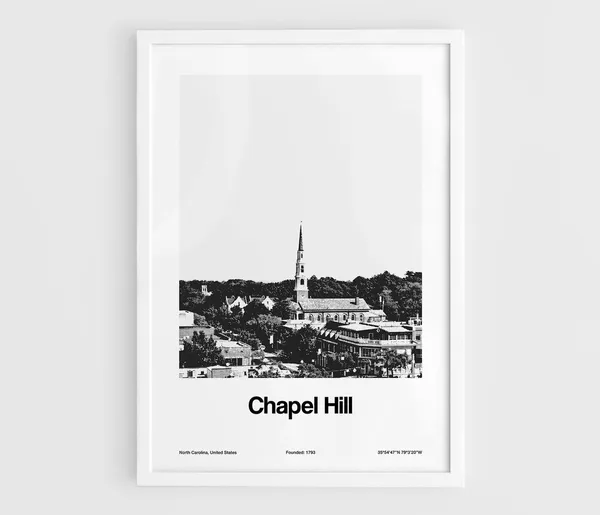 Chapel Hill, North Carolina Minimalist Poster Print