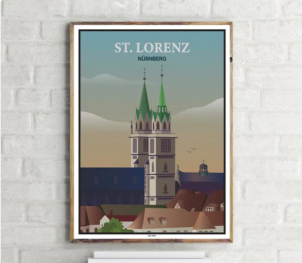 Nrnberg St Lorenz Vintage Travel Poster