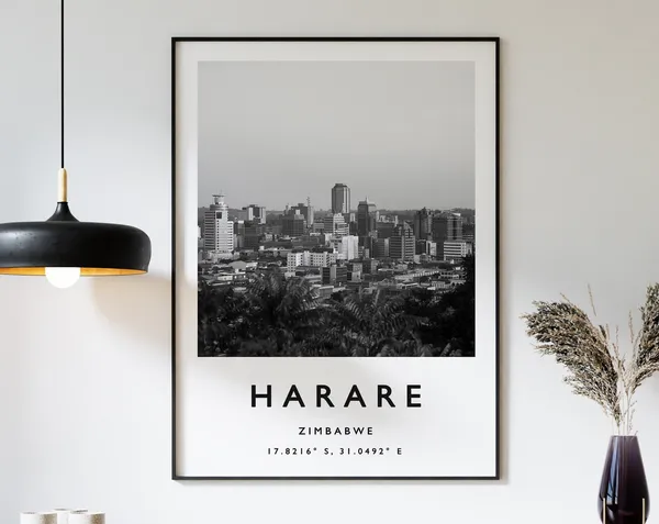 Harare Travel Poster, African Travel Art Print