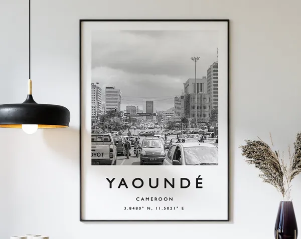 Yaound Travel Poster, African Travel Art Print