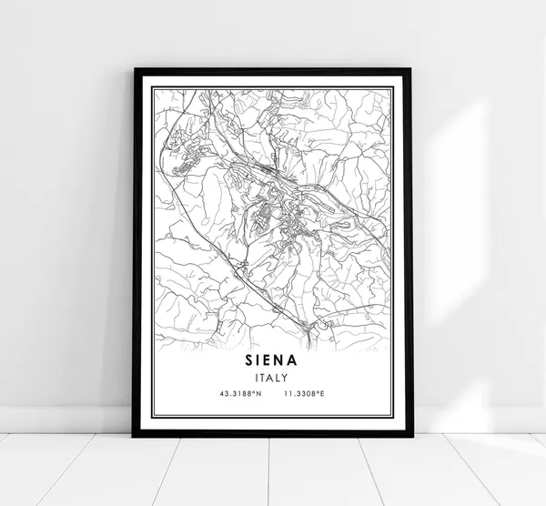 Siena Map Print, Italy City Travel Poster