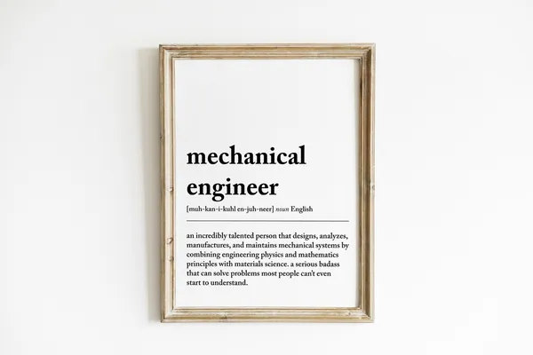 Mechanical Engineer Definition Print, Engineer Gift