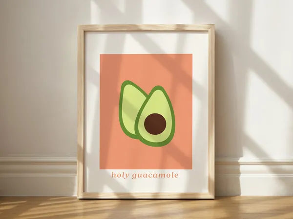 Holy Guacamole Avocado Kitchen Art Print